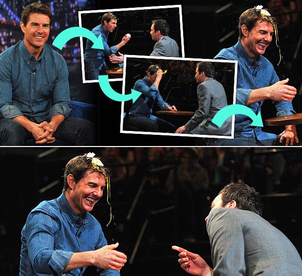 Tom Cruise Belepotan Telur dalam Permainan Roulet